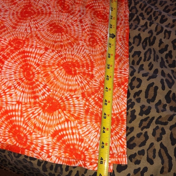 Micheal Kors size medium orange & white geometric maxi dress chain straps - Picture 11 of 12